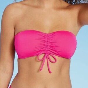 Kona Sol Pink Crystal Women's Strapless Bikini Top w/ Detachable Strap Size D/DD